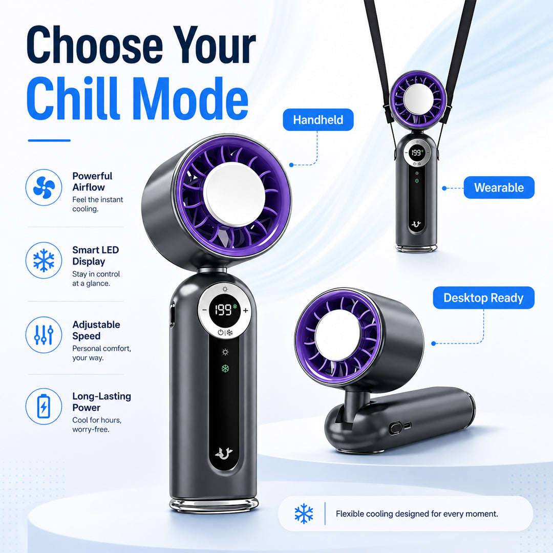 199-Speed Semiconductor Cooling Handheld Fan