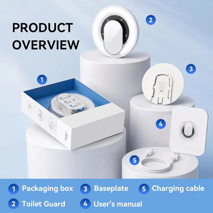 Auto Sensor UV Toilet Sterilizer, No Drill Paste-On Toilet Sanitizer, Automatic Work When Closing Lid, 99.99% Germ Killing Rate,Portable Paste Mount Disinfection Light for Household Toilets, Shared Apartment & Family Bathroom Must Have