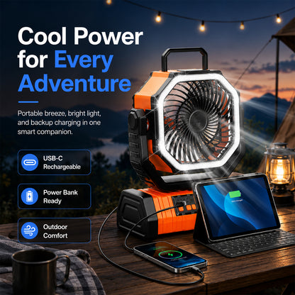 F6 20000mAh Rechargeable Camping Fan
