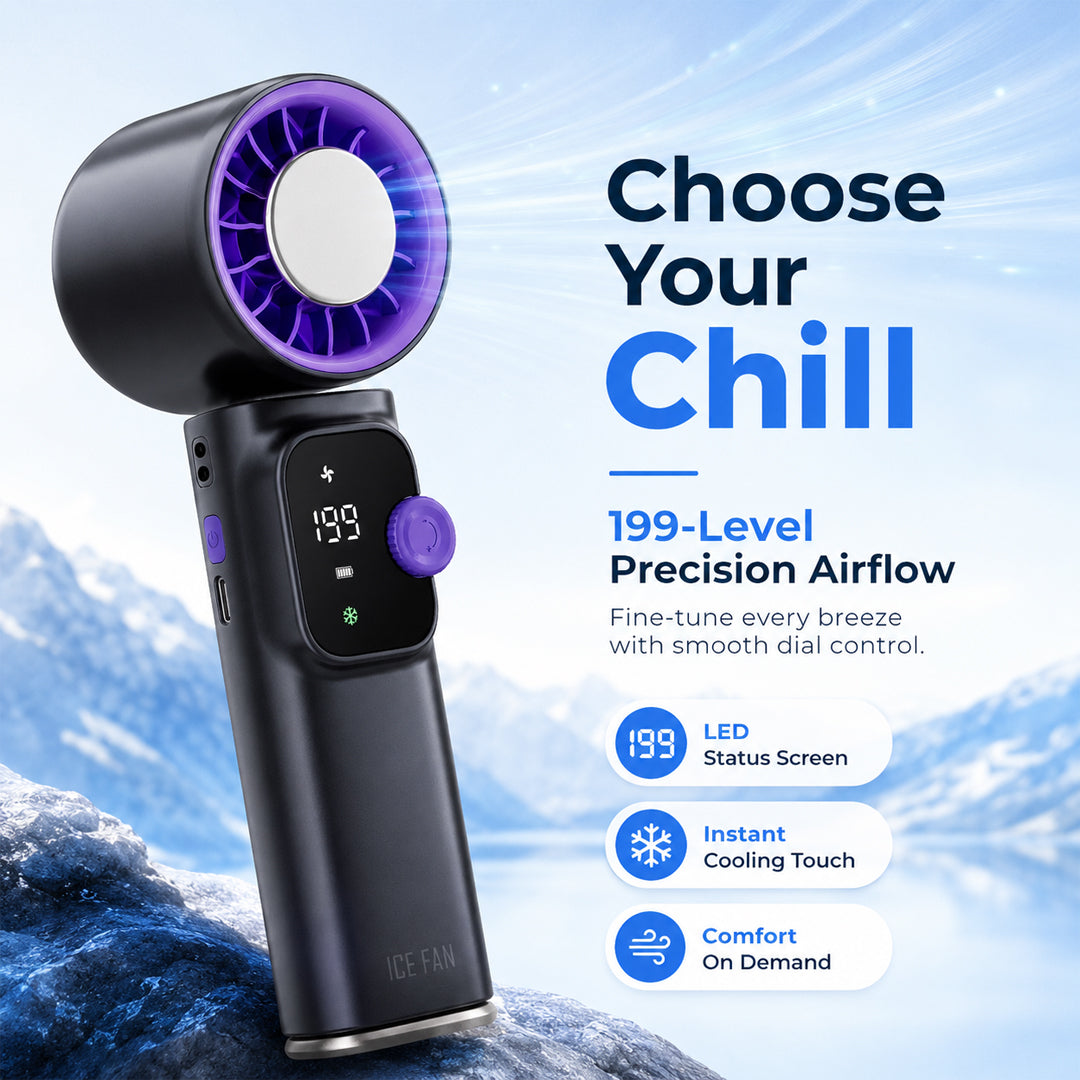 199-Speed Semiconductor Cooling Handheld Fan