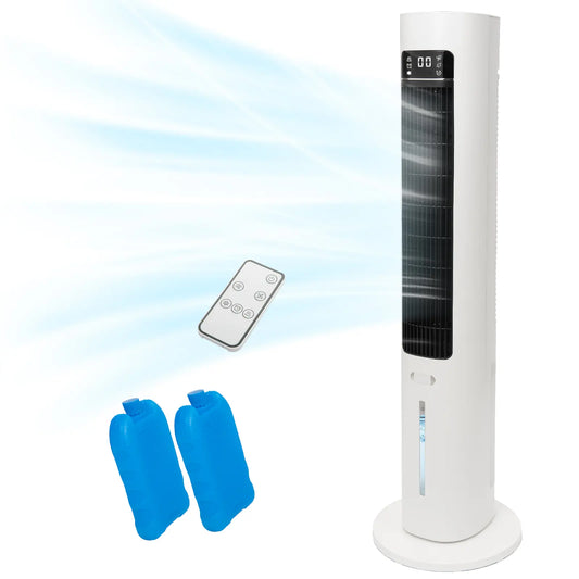 TMWINGS Evaporative Air Cooler, 40" Cooling Fans That Blow Cold Air for Bedroom, 70° Oscillation Swamp Cooler with Remote, 3 Speeds, 12H Timer Windowless Portable Air Conditioner for Indoor Room Use