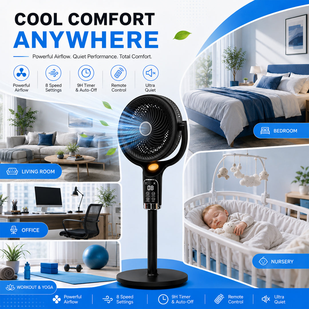SPZK 4-Way Oscillating Pedestal Fan