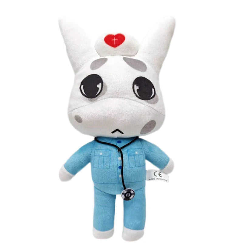 Horror Animal Hospital Plush Toy Blue Dog Soft Stuffed Cartoon Doll Collectible for Adult Fans Home Decoration Christmasgift