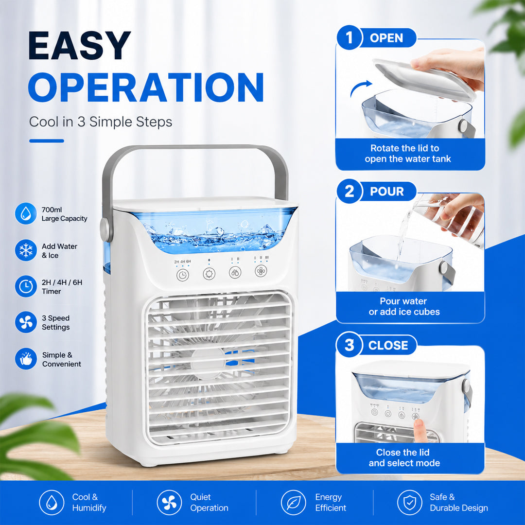 3-in-1 Mini Evaporative Air Cooler