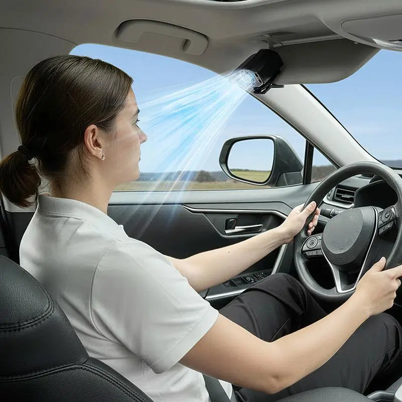 【Summerfinds】Joytutus Semiconductor Cooling Detachable Clip-On Car Cooling Fan, Vehicle & Auto Accessories, 360° Rotatable, 100-Speed Adjustable, USB Rechargeable, 3000Mah Battery, LED Display, Portable Tech Gadget for Cars