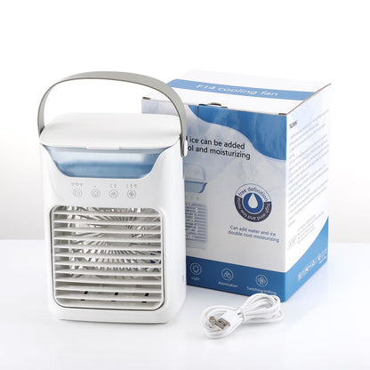 Portable Air Conditioner Mini Personal Evaporative Air Cooler with 3 Speeds and 2 Mist Modes, USB Desktop Cooling Fan with 7 Colorful Light and Timer for Home Office Bedroom