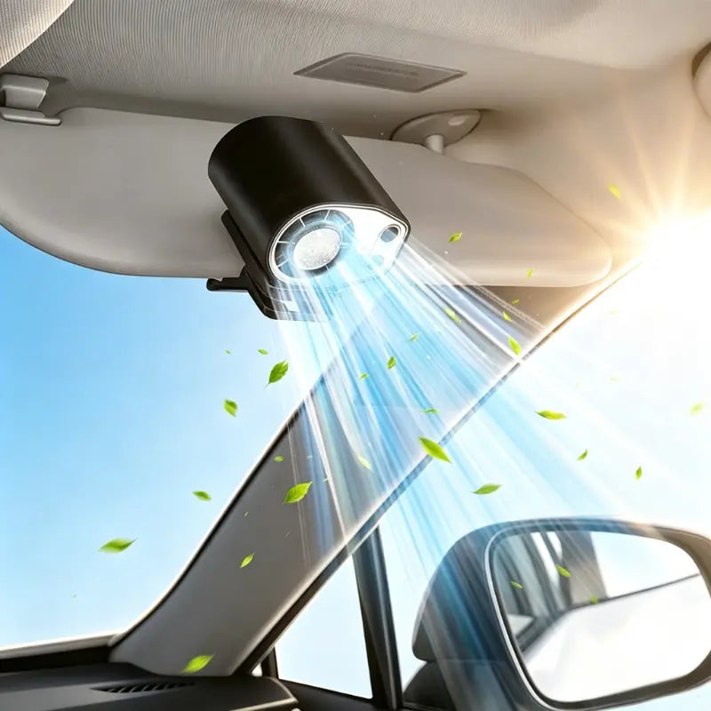 【Summerfinds】Joytutus Semiconductor Cooling Detachable Clip-On Car Cooling Fan, Vehicle & Auto Accessories, 360° Rotatable, 100-Speed Adjustable, USB Rechargeable, 3000Mah Battery, LED Display, Portable Tech Gadget for Cars