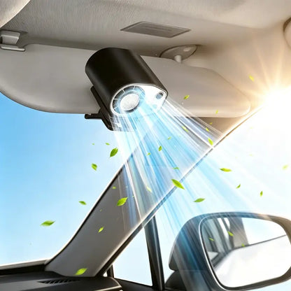 【Summerfinds】Joytutus Semiconductor Cooling Detachable Clip-On Car Cooling Fan, Vehicle & Auto Accessories, 360° Rotatable, 100-Speed Adjustable, USB Rechargeable, 3000Mah Battery, LED Display, Portable Tech Gadget for Cars