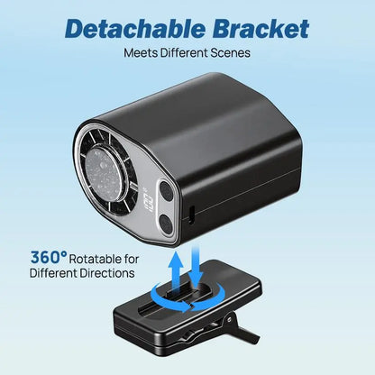 【Summerfinds】Joytutus Semiconductor Cooling Detachable Clip-On Car Cooling Fan, Vehicle & Auto Accessories, 360° Rotatable, 100-Speed Adjustable, USB Rechargeable, 3000Mah Battery, LED Display, Portable Tech Gadget for Cars